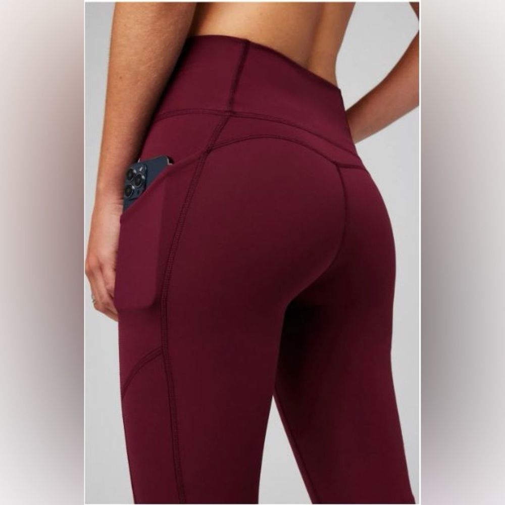 NWT- Fabletics PureLuxe HW Pocket Full length Leggings -MERLOT (27” inseam) - Picture 10 of 11